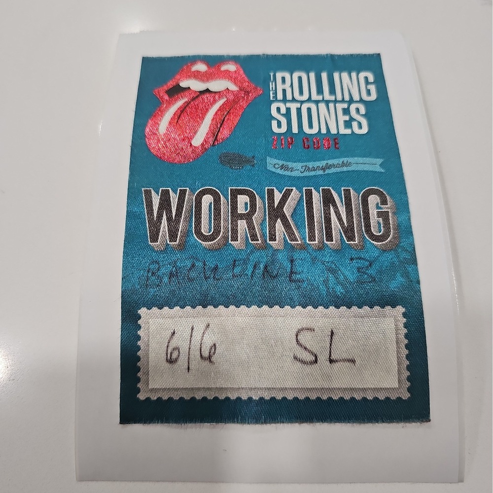 The Rolling Stones June 6 2015 Zip Code Tour Dallas TX. Working Credentials Rare
